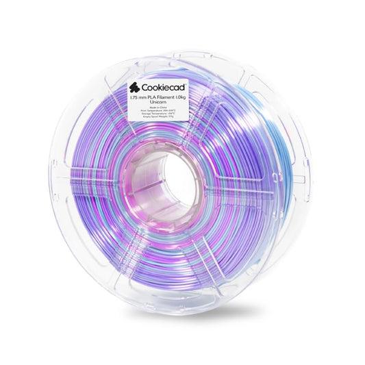 Cookiecad PLA Filament Rainbow Gradient, Unicorn, 1.75mm 1kg - color: Unicorn (Blue, Purple & Pink)