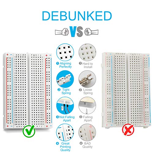 Chanzon 3 pcs Breadboard 400 Tie Points BB-801 Solderless Prototype Kit PCB