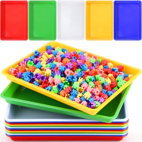 Maitys 15 Pack Plastic Art Trays 12 x 16 Inch Sensory Trays, Multicolor - color: Multicolor