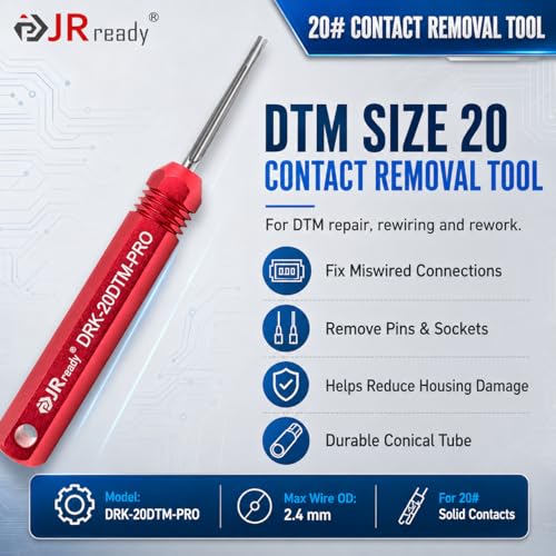 JRready ST6461 Deutsch DTM Connector Kit with Crimping Tool & Pin Removal Tools, DTM 2/3/4/6 Pin Waterproof Wire Connectors, Size 20 Solid Contacts 20-22AWG for Automotive ECU Sensor Wiring - size: DTM Kit with Crimper