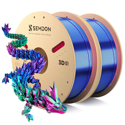 PLA Filament Multicolor Coextrusion 3D Printer Filament, 1kg*2 Spool - color: Red Green Blue (2 X 1kg)