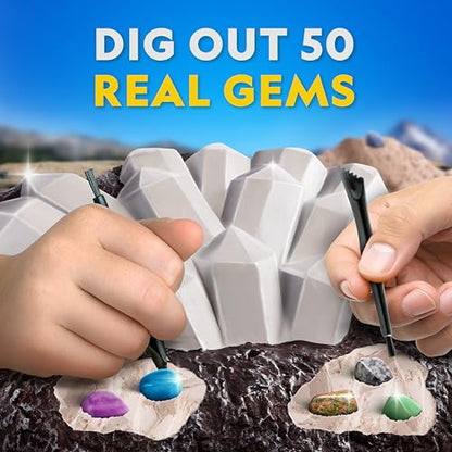 National Geographic Gigantic Gemstone Dig Kit with 50 Real Gemstones - style: 50-gem Brick