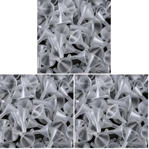 JOHOUSE 50PCS Mini Funnel for Lab Bottles, Sand Art, Perfumes, Spices, Powder, Essential Oil, Recreational, Kitchen Use Food Grade Clear Plastic Small Funnels (Pack of 3) - size: Small (Pack of 3)