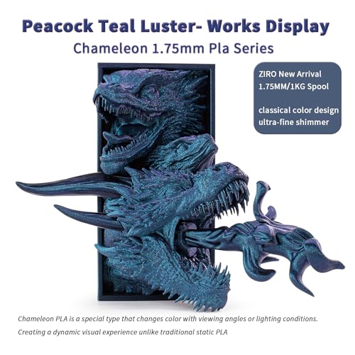 ZIRO Chameleon Series Filament, Super Sparkle PLA, Peacock Teal Luster - color: Peacock Teal Luster