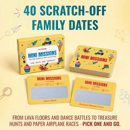 Mini Missions - 40 Scratch-Off Activities for Kids and Parents, Fun Family Game Night, Indoor Activities, Screen-Free Family Games, Birthday Present, Family Bonding Activities
