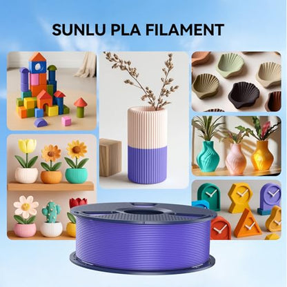 SUNLU PLA 3D Printer Filament, Large Spool, Grey, 3KG - color: Large Spool 3kg Pla Grey, size: 3 kg