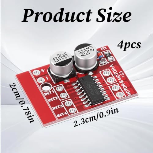 4 Pcs L298N Dual H-Bridge DC Motor Driver Controller Board Motor Driver Board for Intelligent Car, Electric Projects, Robot