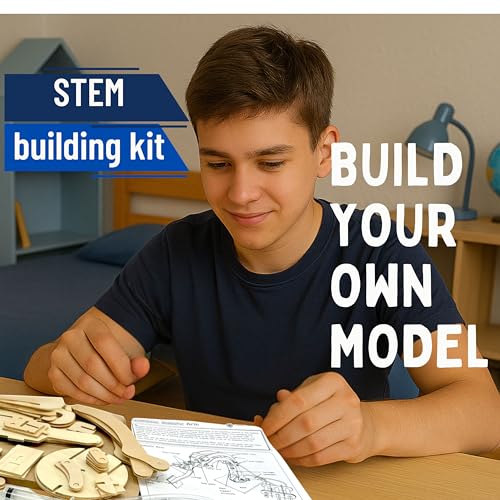 PATHFINDERS STEM Kit – Hydraulic Robotic Arm | Wooden Building Kit for Kids Ages 8-12 | Mechanical Engineering Toy | Hands-On STEM Project for Boys & Girls