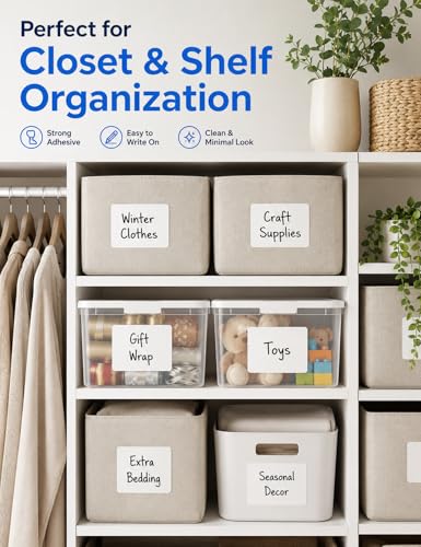 6x4 Removable Labels for Storage Bins, 100-Pack Blank Stickers