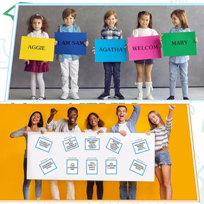 PerKoop 36 Sheets Science Fair Board Poster Boards Supplies 24 Self Adhesive Presentation Subtitles 4 Science Fair Project Titles 8 Personalized Letter Sticker for Classroom(Blue) - color: Blue