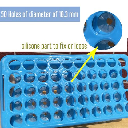 Detachable 5 ml 10 ml 15ml Plastic Test Tube Rack Storage Holder, Holds 50 Vials