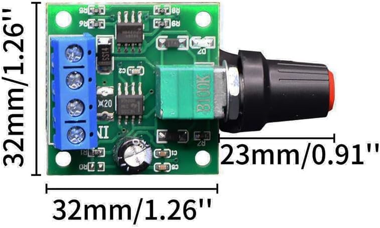 RUIAN PWM DC Motor Speed Controller 1.8-12V 2A 30W Driver 1803BK 5-Pack Kit