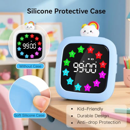 Yunbaoit Digital Visual Timer for Kids, 99-Minute Countdown, Rechargeable - color: Rainbow Doll-blue