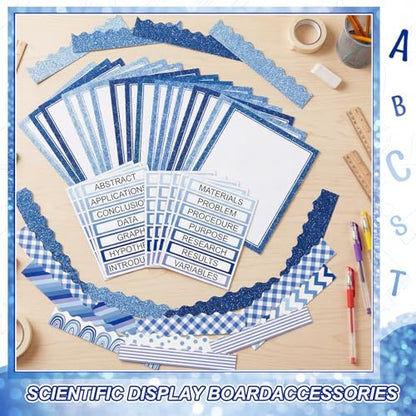Fuyoooo 90 Pcs Science Fair Board Supplies, Glitter,Blue - style: Glitter,Blue