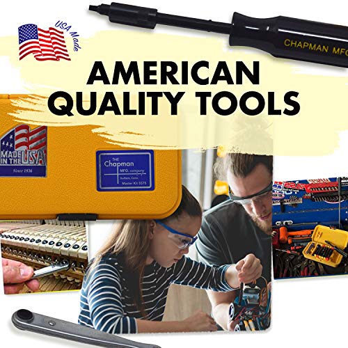Chapman MFG 5575 Master Screwdriver Set - Includes Phillips, Metric, Slotted, SAE & Metric Hex Bits, Star Bits (for Torx Screws) - Complete Set Offers 51 USA Made Insert Bits & 300+ Combinations - size: 64 Piece - Yellow