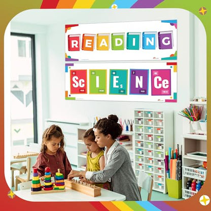 Sproutbrite 4 Pack 13.5"x39" Educational Charts & Posters Homeschool - color: Neutral