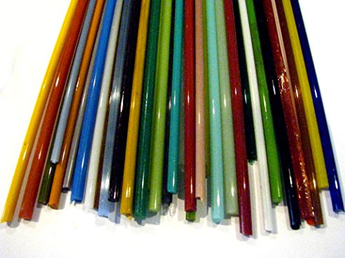 Devardi Glass 5mm Stringers 1 lb Sampler, COE 104 Glass Rods for Lampwork, Beadmaking