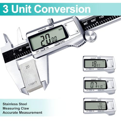 Kynup Digital Caliper, Caliper Measuring Tool, Micrometer, Full Turn Off - color: Black, size: 6 Inch