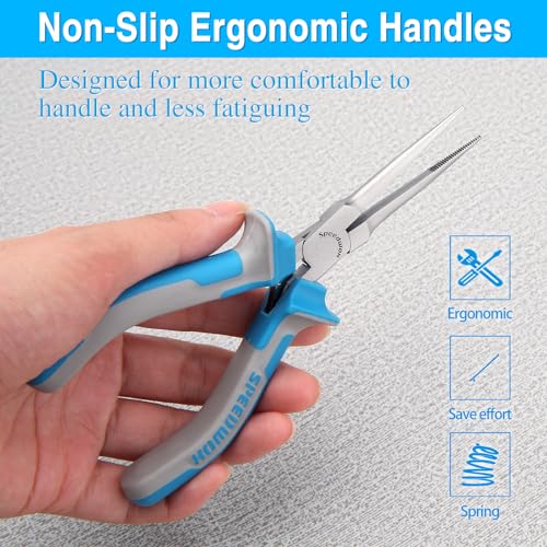 SPEEDWOX Fine Tips Long Nose Pliers For Jewelry Making and Fishing - Serrated Jaw, Thin Needle Nose, Wire Looping and Bending - style: Fine Tips Needle Nose