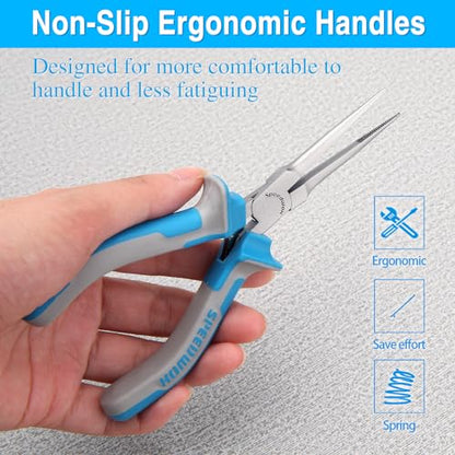 SPEEDWOX Fine Tips Long Nose Pliers For Jewelry Making and Fishing - Serrated Jaw, Thin Needle Nose, Wire Looping and Bending - style: Fine Tips Needle Nose