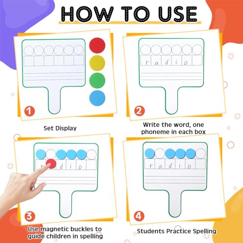 Seajan 12 Pcs Magnetic Answer Board Dry Erase Double Side Handheld, Multi - color: Multi