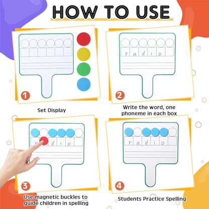 Seajan 12 Pcs Magnetic Answer Board Dry Erase Double Side Handheld, Multi - color: Multi