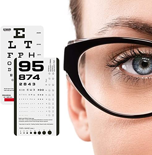 PECULA Eye Chart, Pocket Eye Charts, Snellen and Rosenbaum Pocket Eye Chart for Eye Exams (2 in 1) - color: 1* PECULA