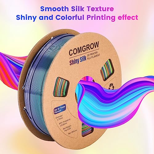 Comgrow Rainbow Colors Silk PLA 3D Printer Filament, PLA Filament 1.75mm - color: Rainbow Yellow