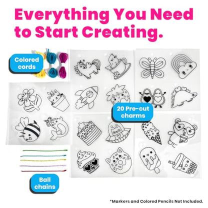 Ooly DIY Shrink Art Charms Kit, 28 Pc – Cute Crew - color: Cute Crew Charms