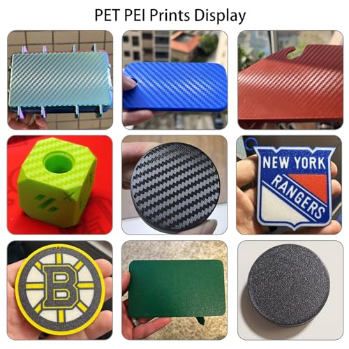 3D Printer PET+PEI Build Plate 257x257mm for Bambu Lab X2D/P2S/X1/X1C/X1E/P1P/P1S/A1 3D Printer, Smooth PET+Textured PEI Spring Steel Build Plate,Double Sided Flexible Sheet Removable Platform - color: Carbon Fiber+PEI Textured
