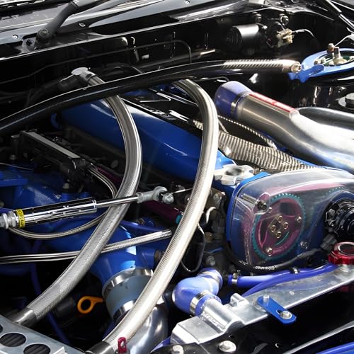Mupera 6AN 70" Transmission Cooler Lines - 304SS Braided Lines Direct Fit - color: White, size: 70 Inch
