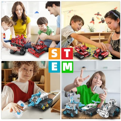 STEM Robot for Kids Ages 8-12, 5-in-1 Remote Control and APP Programmable Robot Toys DIY Building Science Educational Kit, Building Block Birthday Gift for Teen Boys Girls