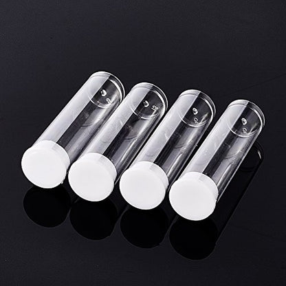 Craftdady 50pcs Transparent Clear Plastic Empty Storage Tubes Bead Container Set Test Bottles Organizers Boxes with Lid, 2.16x0.59 (55x15mm) - color: 50 Tubes, 55x15mm, Clear