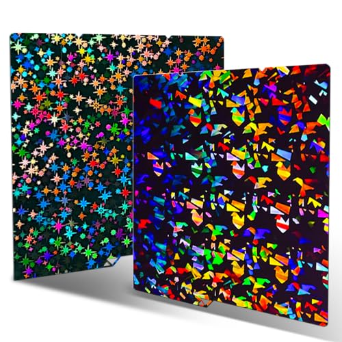 JUUPINE Upgraded 264x276mm Build Plate for Anycubic Kobra X/Kobra 4/Kobra S1/ACE Pro, Double Sided Textured Flake+Star Spring Steel Sheet Flexible Plate for Anycubic Kobra S1 Combo 3D Printer. - color: H2H(Flake+Star)