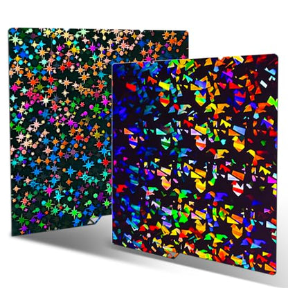 JUUPINE Upgraded 264x276mm Build Plate for Anycubic Kobra X/Kobra 4/Kobra S1/ACE Pro, Double Sided Textured Flake+Star Spring Steel Sheet Flexible Plate for Anycubic Kobra S1 Combo 3D Printer. - color: H2H(Flake+Star)