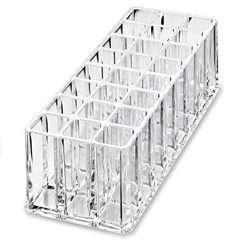 Acrylic Rollerball Perfume Organizer Beauty Scent Holder 24 Space Organization Refillable Container Tall Scented Oil Storage Display Case (2)