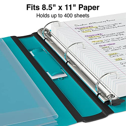 Staples Better Binder, 1.5-Inch D-Ring View, Teal, Holds 350 Sheets - color: Teal, size: 1.5-Inch