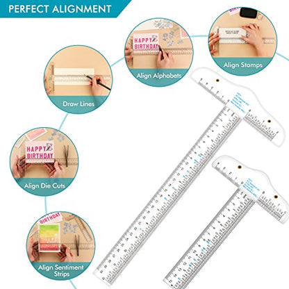 4PCS 6/12Inch (15cm/30cm) Acrylic Clear T-Square Ruler, Inches and Metric,T Square Ruler, TransparentT Ruler for Crafting Drafting and General Layout Work Art Framing & Drafting Scrapbooking Crafting - color: 4PCS (F)
