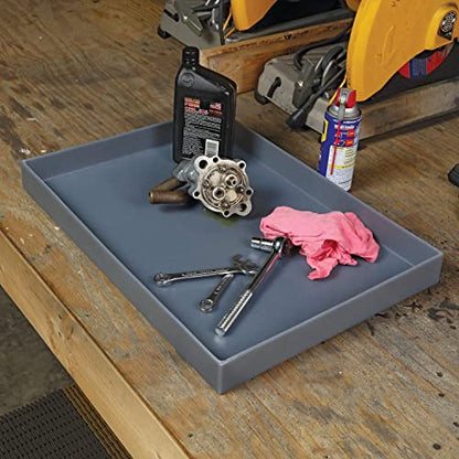 PIG Poly Utility Tray | Plastic Tray | 3.27 Gallon Sump Capacity | 17" W x 24" L x 2.25" H | Gray | PMB30612 - size: 17" x 2.3" x 24"