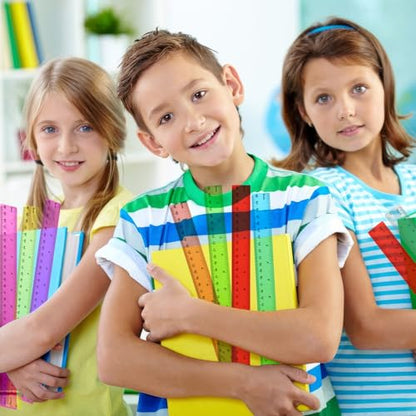 16 Pack Clear Plastic Rulers 12 inch, Ruler Bulk for Classroom and Office