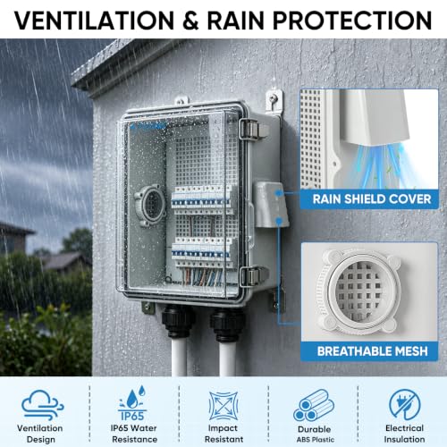 TICONN Outdoor Electrical Box with Ventilation Holes, IP65 Junction Box - color: Transparent Cover, size: 11"x7.5"x5.5"