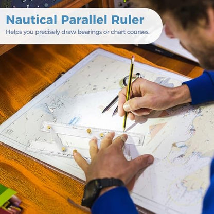 Parallel Ruler with Clear Markings, 12 in Navigation Plotting Tool