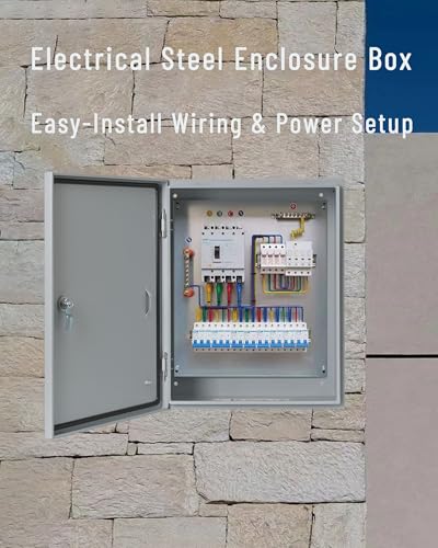 Waterproof Electrical Enclosure 20 x 12 x 10'', Outdoor Electrical Box Weatherproof, Electrical Junction Box with Reinforced Lock - size: 20 x 12 x 10''