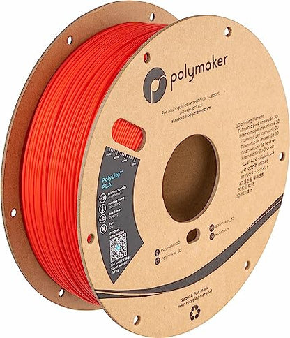 Polymaker PLA Filament 1.75mm Red 1KG Spool, Neatly Wound - color: 117 - 1.75mm Red (Hex Code: #D90102), size: 1.75 Millimeters