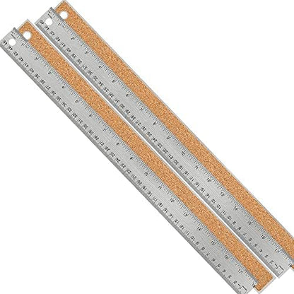 Metal Ruler 18 Inch, Non-Slip Cork Backing, Ink Bleed-Resistant Edge, 2 Pcs - style: 18" 2 PCS