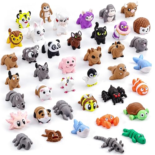 40 PCS 3D Printed Animal Figurines, Articulated Animal Figurines, Fidget Toys, Flexible Car Decor, Party Favor, Gifts for Girls and Boys, Office Desk Pets, Birthday Gifts, for Easter Basket Stuffers - style: Style IV