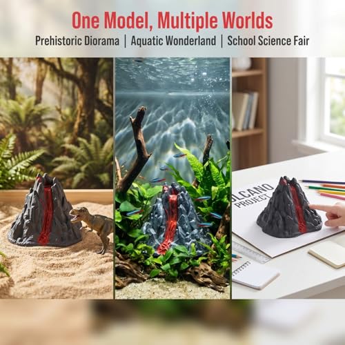 Garneck 10Pcs Simulation Volcano Toy Model - 3.14 Inch Realistic Mini Plastic Volcano Model Dinosaur World Scene Figurine Ornament for Science Experiments Fish Tank Aquarium Fairy Garden Landscape De