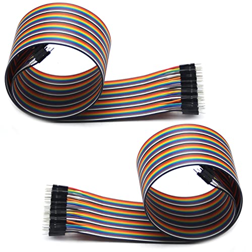 Fielect Dupont Jumper Wires Breadboard Jumper Wires Colorful Ribbon Cables 40pin 50cm Long Male to Male 1Pcs - color: M/M, size: 50cm 1PCS
