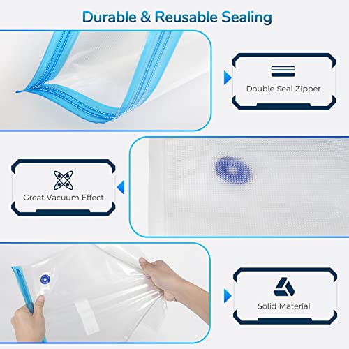 FugaCity 3D Printer Filament Storage Vacuum Kit- 20 Pack Reusable Vacuum Bags (PA+PE 13.8 ×15.7 in) for Keep Filament Clean & Dry