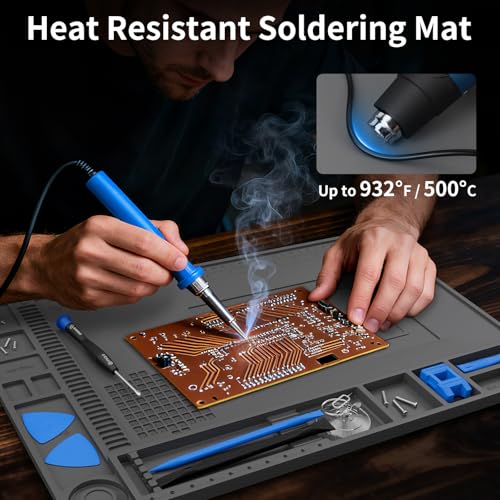 STREBITO Soldering Electronics Repair Mat, Magnetic Work Mat 17.7''x 11.8''